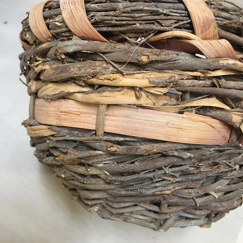 Grapevine Basket Home Decor Small Brown Rustic Woven Bow Accent Cottagecore